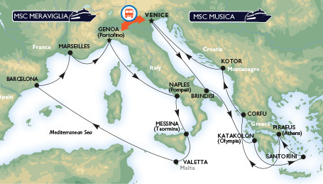 MSC Grand Mediterranean Cruises