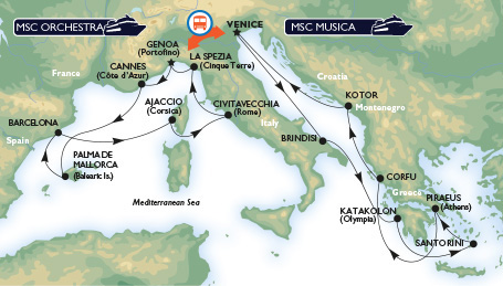 MSC Grand Mediterranean Cruises